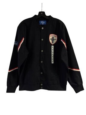 New Ford Mustang Black Racing Bomber Jacket Size M